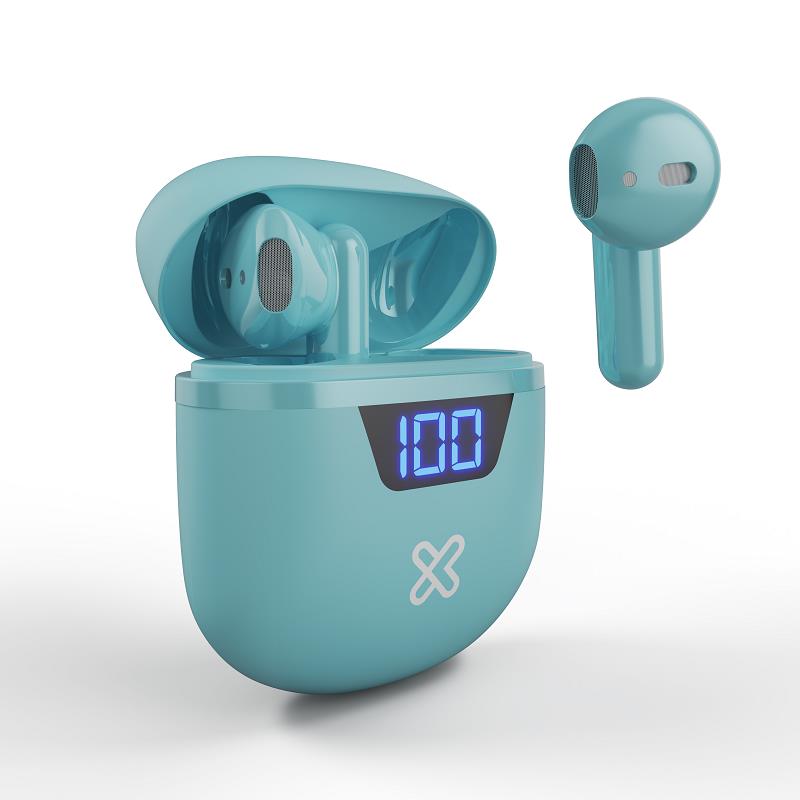 Audífonos Inalámbricos Klip Xtreme TWS TouchBuds KTE-006AQ Bluetooth Estuche de Carga 12h de Duración Color Aqua KTE-006AQ - KTE-006AQ